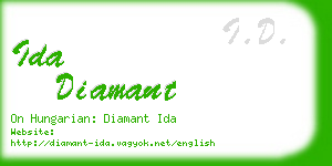 ida diamant business card